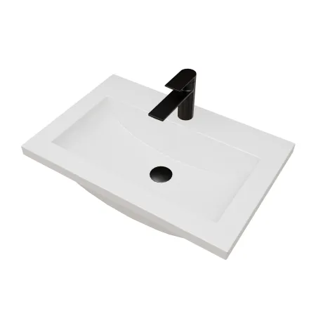 Umywalka wpuszczana w blat / meblowa z konglomeratu Arno 60x40 biały połysk